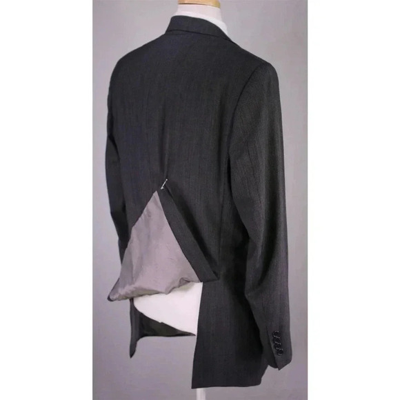 Hart Schaffner Marx Travelor Gray/Black Striped 2-Btn Luxury Wool Suit 42L - Picture 7 of 10